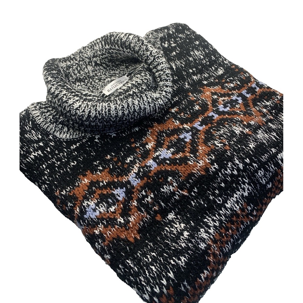 Northern Reflections Cowl Neck Pullover Womens L/XL Multicolor Sweater Soft Cozy